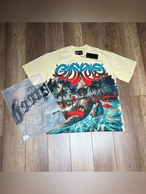 Godspeed Skull Skeleton Beach Graphic Tee Shirt Mens Size M